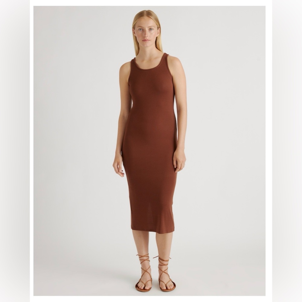Quince Tencel Rib Knit Sleeveless Dress